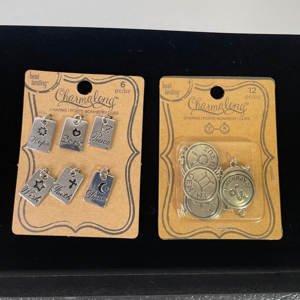 Inspirational Zodiac Jewelry Charms Bundle Silver Tone 18pc Landing Charmalong